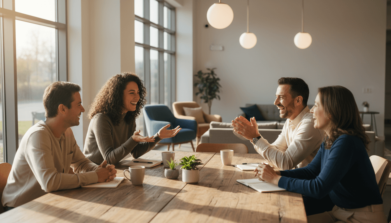Community gathering where newcomers connect and build relationships